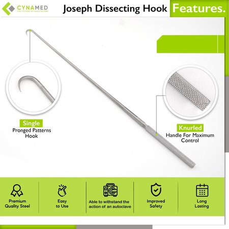 Cynamed Joseph Dissecting Hook, 10", 1-Prong CYZR-0775