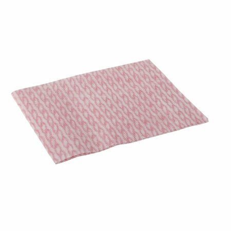BRAWNY Rayon Busing Towel 13" x 17" 2.88 lb., Pink and White 29427
