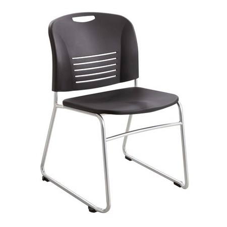 SAFCO BlackSled Base Chair, 22 1/2"W19-1/2"L32-1/2"H, No Arm, PlasticSeat, VySeries 4292BL