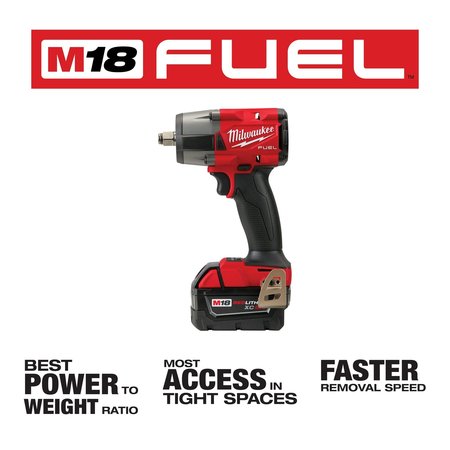 Milwaukee Tool M18 FUEL 3/8 in. Mid-Torque Impact Wrench with Friction Ring Kit 2960-22R