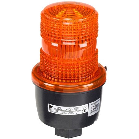Federal Signal Low Profile Warning Light, Strobe, Amber LP3P-120A