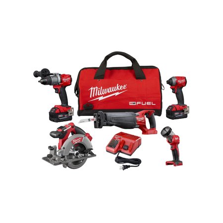 Milwaukee Tool M18 FUEL™ 18V 5-Tool Combo Kit (2 5.0Ah Batteries + Soft Case Bundle) 2997-25