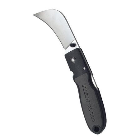 Klein Tools Lockback Knife, 2-5/8-Inch Hawkbill Blade, Black Handle 44005