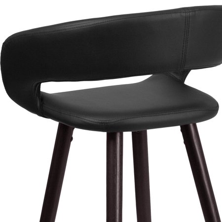 Flash Furniture Black Vinyl Barstool, 29"H 2-CH-152560-BK-VY-GG