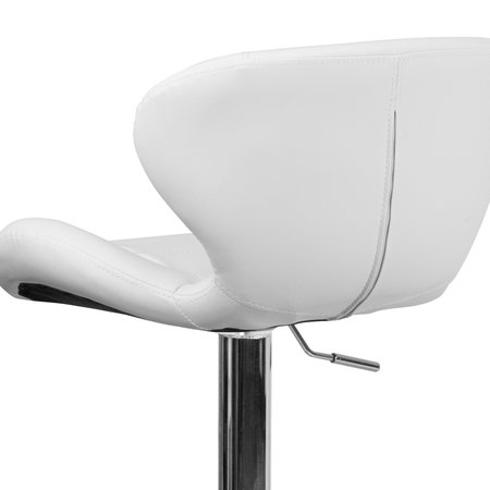 Flash Furniture White Vinyl Barstool 2-CH-321-WH-GG