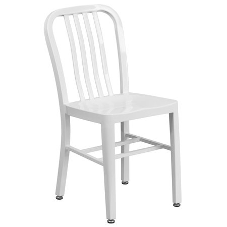 Flash Furniture Gael Commercial Grade 2 Pack White Metal Indoor-Outdoor Chair 2-CH-61200-18-WH-GG