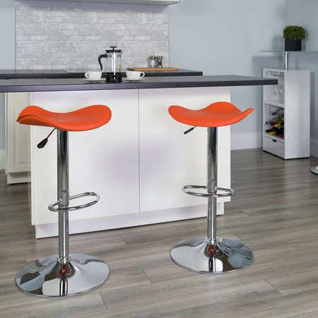 Orange Vinyl Barstool