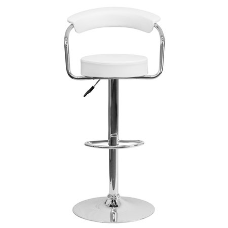 Flash Furniture White Vinyl Barstool 2-CH-TC3-1060-WH-GG