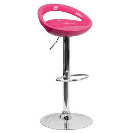 Flash Furniture Pink Vinyl Barstool 2-CH-TC3-1062-PK-GG