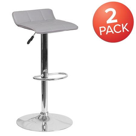 Flash Furniture Gray Vinyl Barstool 2-DS-801B-GY-GG