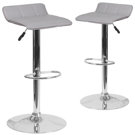 Flash Furniture Gray Vinyl Barstool 2-DS-801B-GY-GG