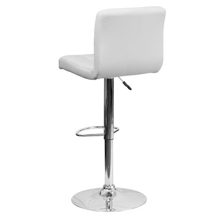 Flash Furniture White Quilted Vinyl Barstool 2-DS-810-MOD-WH-GG