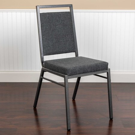 FLASH FURNITURE Dark Gray Banquet Chair, PK2 2-FD-LUX-SIL-DKGY-GG