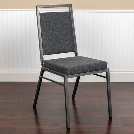 Flash Furniture Dark Gray Banquet Chair, PK2 2-FD-LUX-SIL-DKGY-GG