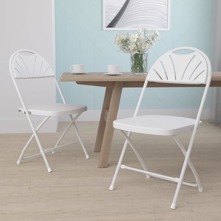 Flash Furniture White Plastic Folding Chair 2-LE-L-4-WHITE-GG