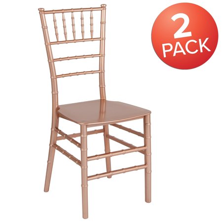 Flash Furniture HERCULES Series Rose Gold Resin Stacking Chiavari Chair 2-LE-ROSE-M-GG