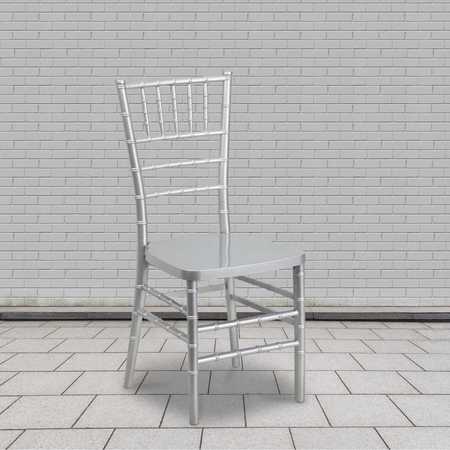 FLASH FURNITURE HERCULES PREMIUM Series Silver Resin Stacking Chiavari Chair 2-LE-SILVER-GG