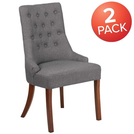 FLASH FURNITURE HERCULES Paddington Series Gray Fabric Tufted Chair 2-QY-A08-GY-GG