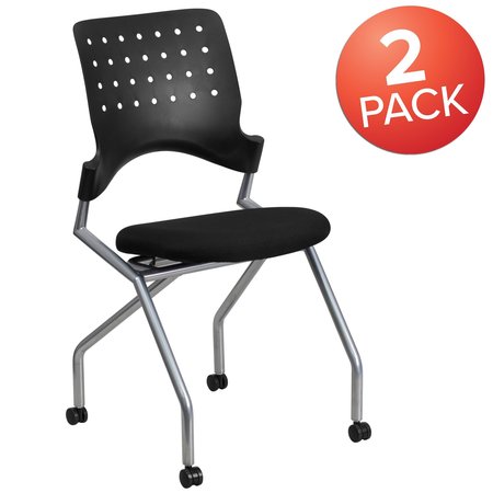 Flash Furniture Galaxy Mobile Nesting Chair with Black Fabric Seat 2-WL-A224V-GG