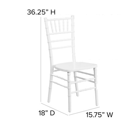 Flash Furniture HERCULES Series White Wood Chiavari Chair 2-XS-WHITE-GG