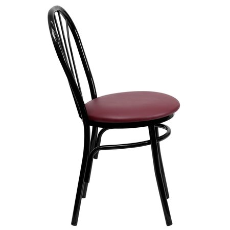 Flash Furniture HERCULES Series Fan Back Metal Chair - Burgundy Vinyl Seat 2-XU-698B-BGV-GG