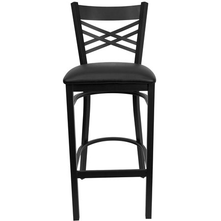 Flash Furniture Black X Stool-Black Seat 2-XU-6F8BXBK-BAR-BLKV-GG