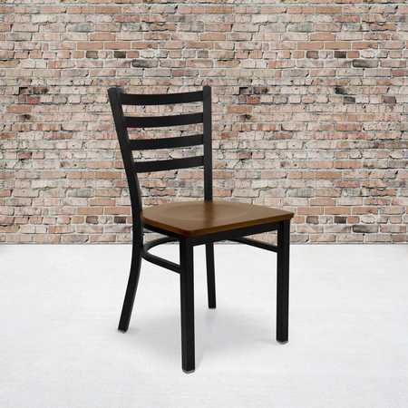 Flash Furniture Black Ladder Chair-Cherry Seat 2-XU-DG694BLAD-CHYW-GG