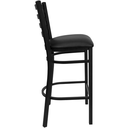 Flash Furniture Black Ladder Stool-Black Seat 2-XU-DG697BLAD-BAR-BLKV-GG