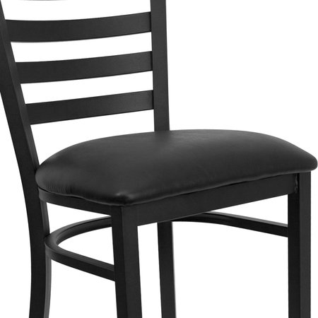 Flash Furniture Black Ladder Stool-Black Seat 2-XU-DG697BLAD-BAR-BLKV-GG