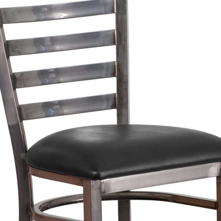 Flash Furniture Clear Ladder Stool-Black Seat 2-XU-DG697BLAD-CLR-BAR-BLKV-GG