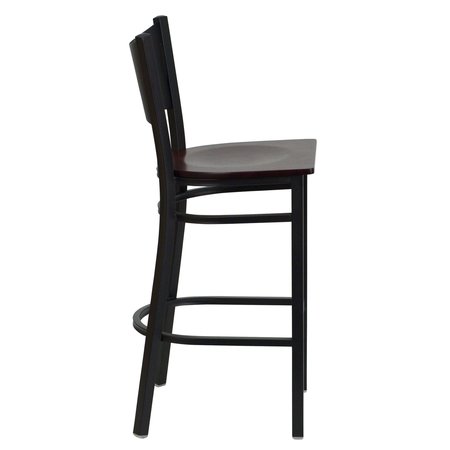 Flash Furniture Black Coffee Stool-Mah Seat 2-XU-DG-60114-COF-BAR-MAHW-GG