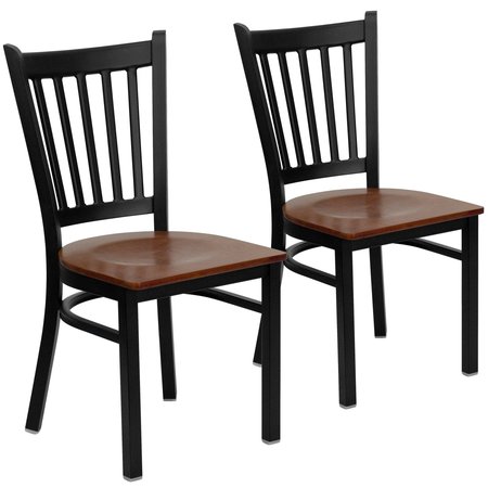 Flash Furniture Black Vert Chair-Cherry Seat 2-XU-DG-6Q2B-VRT-CHYW-GG