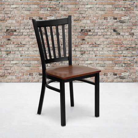 Flash Furniture Black Vert Chair-Cherry Seat 2-XU-DG-6Q2B-VRT-CHYW-GG
