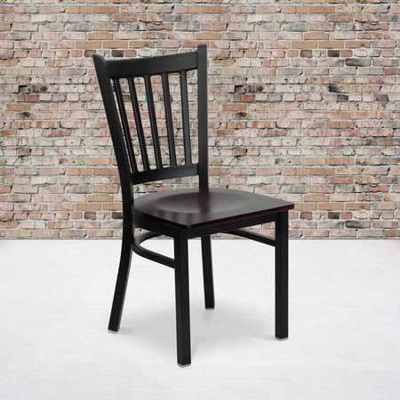 Flash Furniture Black Vert Chair-Mah Seat 2-XU-DG-6Q2B-VRT-MAHW-GG