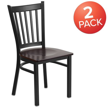 Flash Furniture Black Vert Chair-Wal Seat 2-XU-DG-6Q2B-VRT-WALW-GG