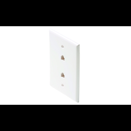 STEREN Dual Jack Mid-Sized Wall Plate White, Te 300-213WH