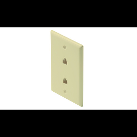Steren Dual Jack Wall Plate Ivory, Telephone 300-214IV