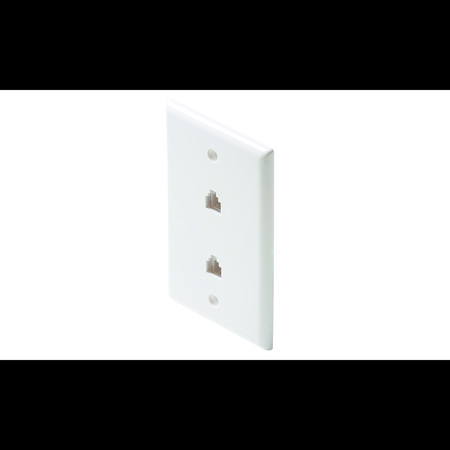 STEREN Dual Jack Wall Plate White, Telephone 300-214WH