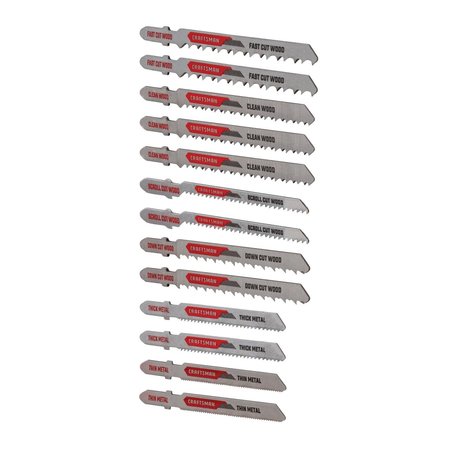 CRAFTSMAN T-Shank Jig Saw Blade Kit, 13 pieces CMAJ1SET13