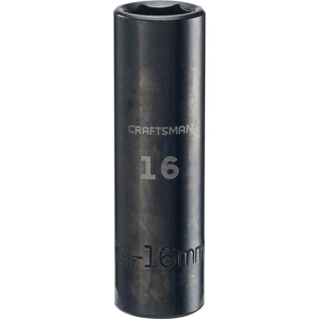 CRAFTSMAN Sockets, 1/2" Drive 16mm Metric Deep Imp CMMT16077