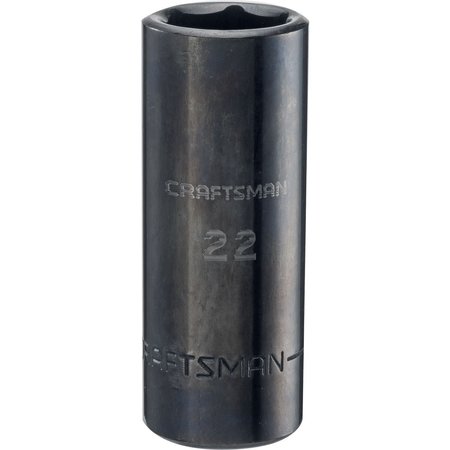 CRAFTSMAN Sockets, 1/2" Drive 22mm Metric Deep Imp CMMT16085