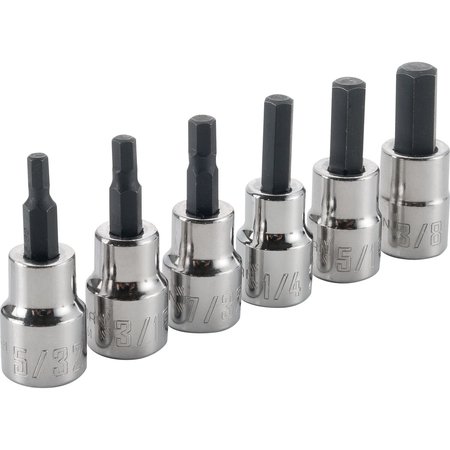 CRAFTSMAN Sockets, 6-pc SAE Hex Bit Socket, SAE 3/8" Drive CMMT34447