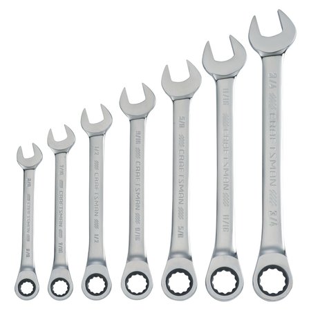 CRAFTSMAN Wrenches, 7-pc SAE Ratcheting Combinatio CMMT87020