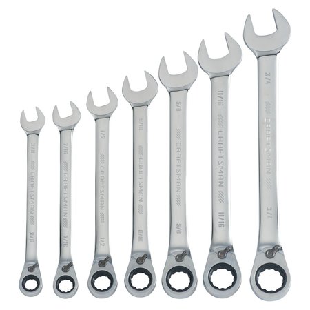 CRAFTSMAN Wrenches, 7-pc SAE Reversible Ratcheting CMMT87024