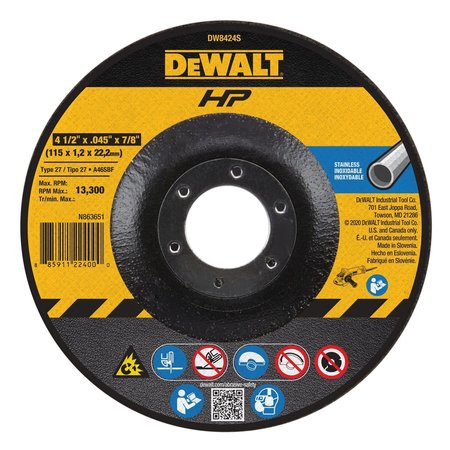 DEWALT High-Performance Stainless Steel Cutting Wheels DW8424S