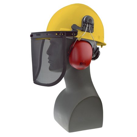 RADIANS Front Brim Hard Hat Loggers Combo, Ratchet, Yellow 300-YRVM