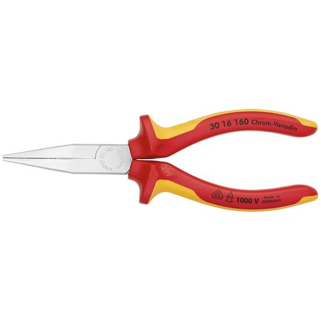 KNIPEX Flat Tips, Long Nose Pliers, 6 1/4" 1000 30 16 160