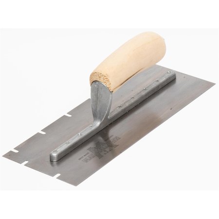 MARSHALLTOWN PREMIER Notched Trowel, SS, 3/16" x 3/8" x 1-3/4" 5704SS