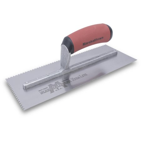 MARSHALLTOWN PREMIER Notched Trowel, U-Handle, 3/32"x3/32"x1/8" 704SD