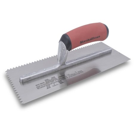 Marshalltown Premier Notched Trowel, V-Handle, 1/4" x 3/16" 780SD